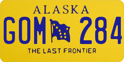 AK license plate GOM284