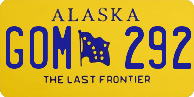 AK license plate GOM292
