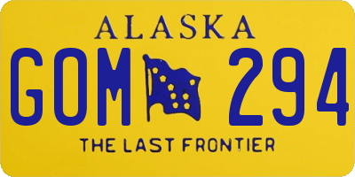 AK license plate GOM294