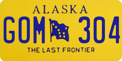 AK license plate GOM304