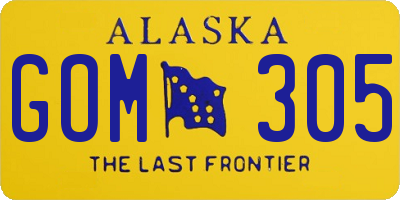 AK license plate GOM305