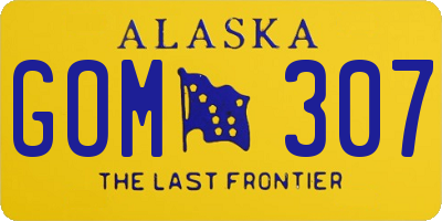 AK license plate GOM307