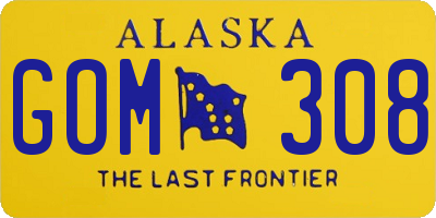 AK license plate GOM308