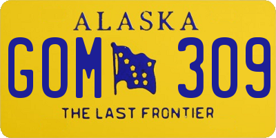 AK license plate GOM309