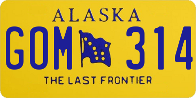 AK license plate GOM314