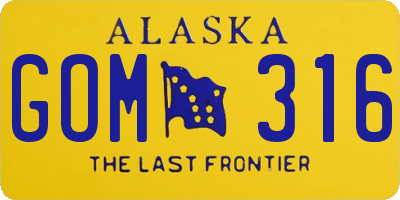 AK license plate GOM316