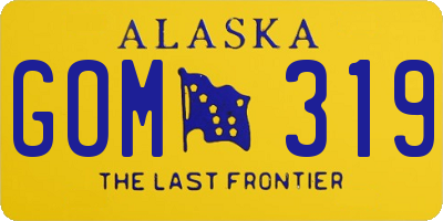 AK license plate GOM319