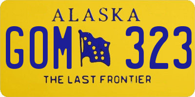 AK license plate GOM323
