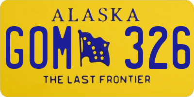 AK license plate GOM326