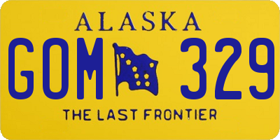AK license plate GOM329