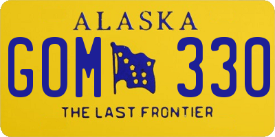 AK license plate GOM330