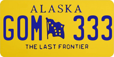 AK license plate GOM333
