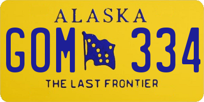 AK license plate GOM334