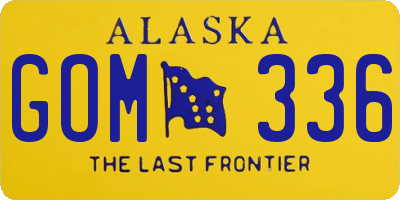 AK license plate GOM336