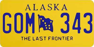 AK license plate GOM343