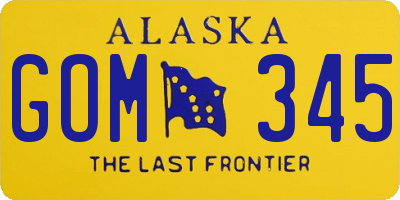AK license plate GOM345