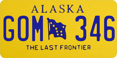 AK license plate GOM346