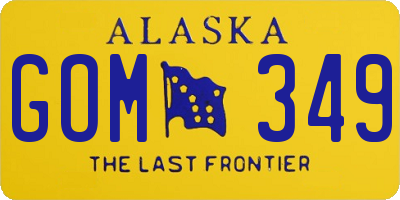 AK license plate GOM349