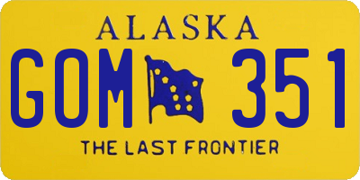 AK license plate GOM351