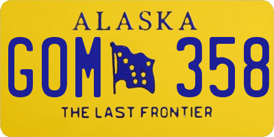 AK license plate GOM358