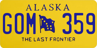 AK license plate GOM359