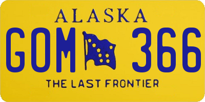 AK license plate GOM366