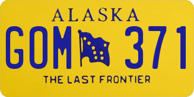 AK license plate GOM371