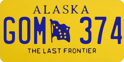 AK license plate GOM374