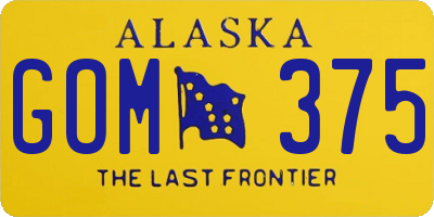 AK license plate GOM375