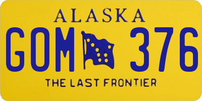 AK license plate GOM376