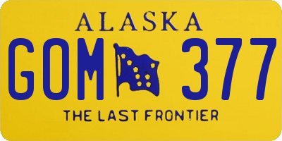 AK license plate GOM377