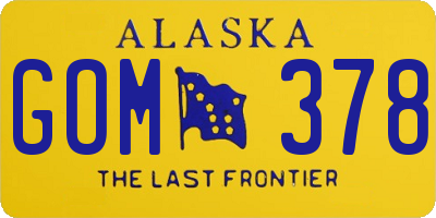 AK license plate GOM378