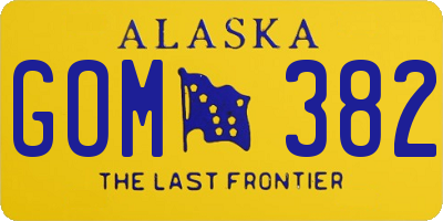 AK license plate GOM382