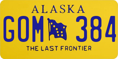 AK license plate GOM384