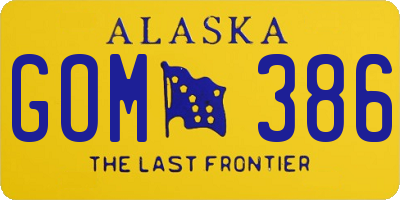 AK license plate GOM386