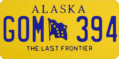 AK license plate GOM394