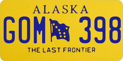 AK license plate GOM398