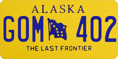 AK license plate GOM402