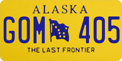 AK license plate GOM405