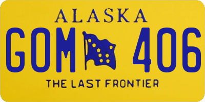AK license plate GOM406