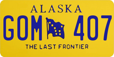 AK license plate GOM407