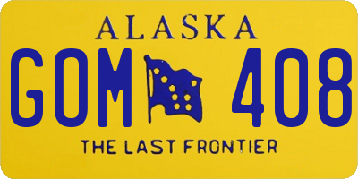 AK license plate GOM408