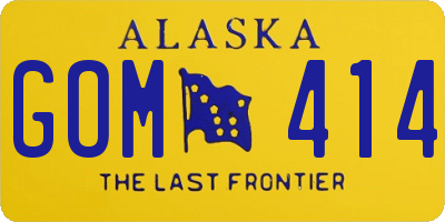 AK license plate GOM414