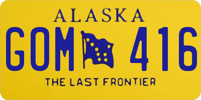 AK license plate GOM416