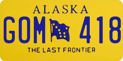 AK license plate GOM418