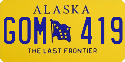 AK license plate GOM419