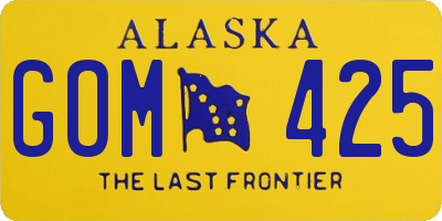 AK license plate GOM425