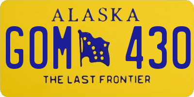 AK license plate GOM430