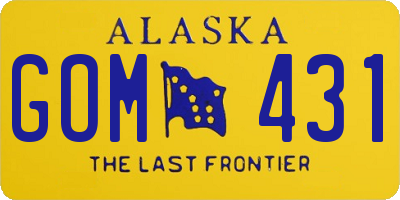 AK license plate GOM431