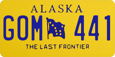 AK license plate GOM441